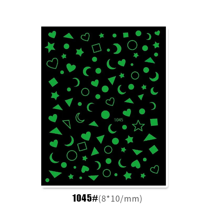 Black Red 3D Nail Sticker Self Adhesive Love Heart Star Butterfly Flower Nail Decals Slider DIY Nail Art Decoration-Nail Inspo