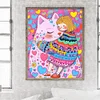 Mädchen Katze 5d DIY volle runde partielle ab Bohrer Dimond Gemälde Wohnkultur 45x55cm