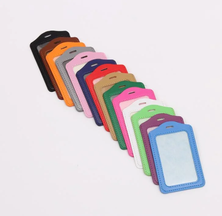 New Candy Color Card Holder Protect Cover Case Business Credit Card Work ID Card Badge Holder Office Supplies