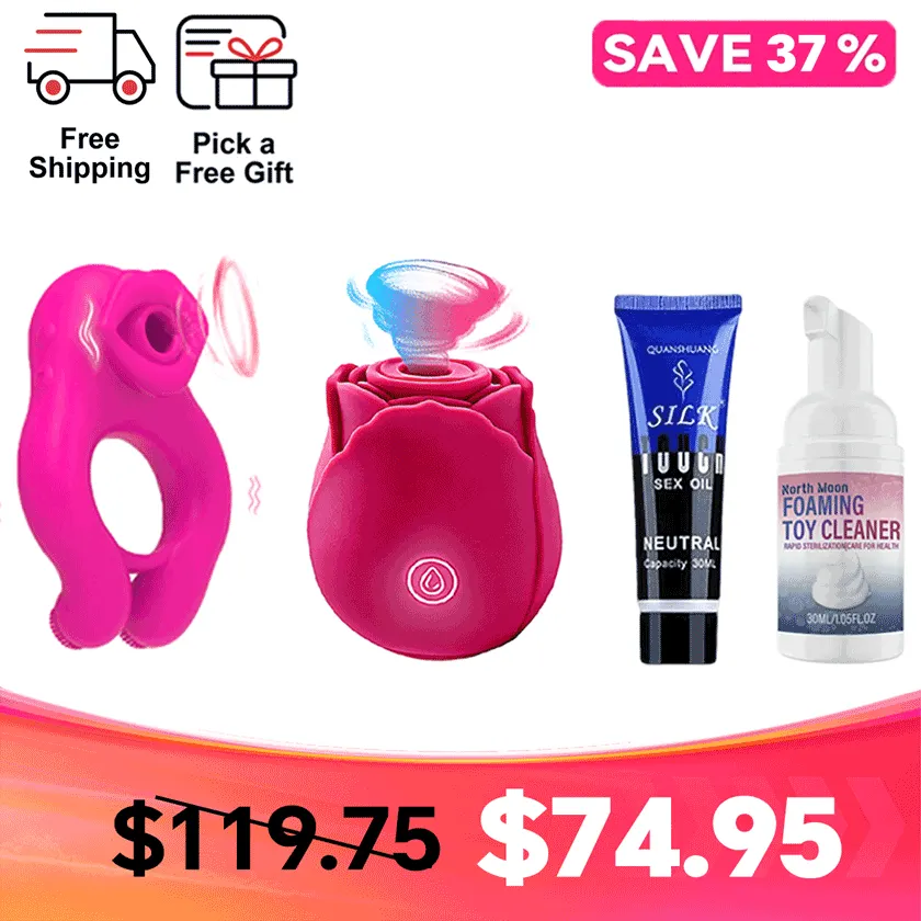 Mouth Sucking Vibrating Cock Ring for Couples