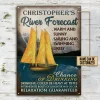 Personalized Sailing River Forecast Customized Classic Metal Signs