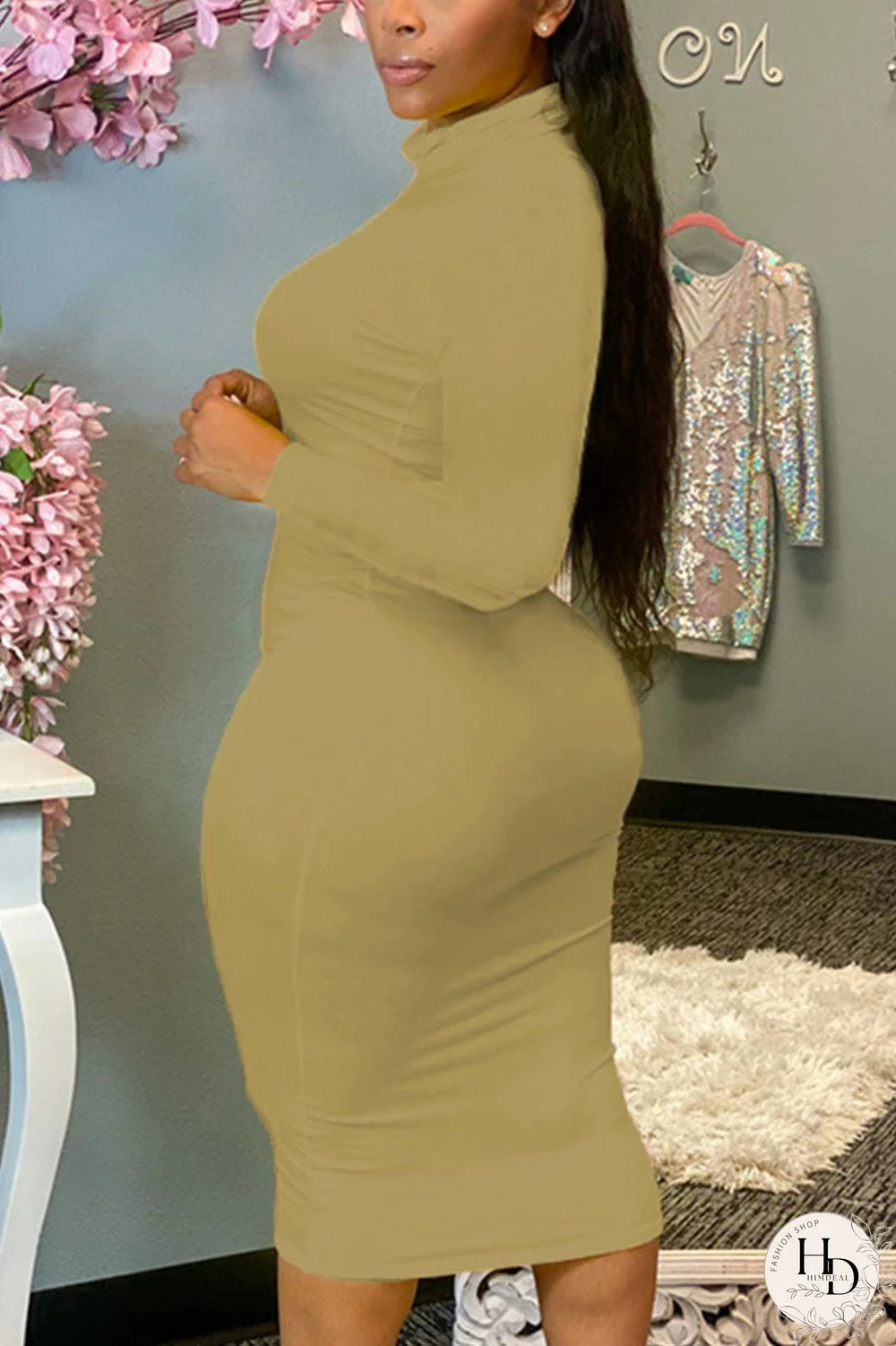 Red Sexy Solid Patchwork O Neck Pencil Skirt Dresses