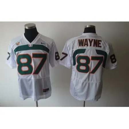 Hurricanes #87 Reggie Wayne White Stitched NCAA Jerseys