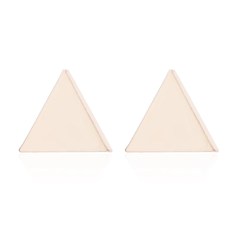 Minimalist Triangle Moon Coconut Tree Stainless Steel Asymmetrical Plating Ear Studs 1 Pair