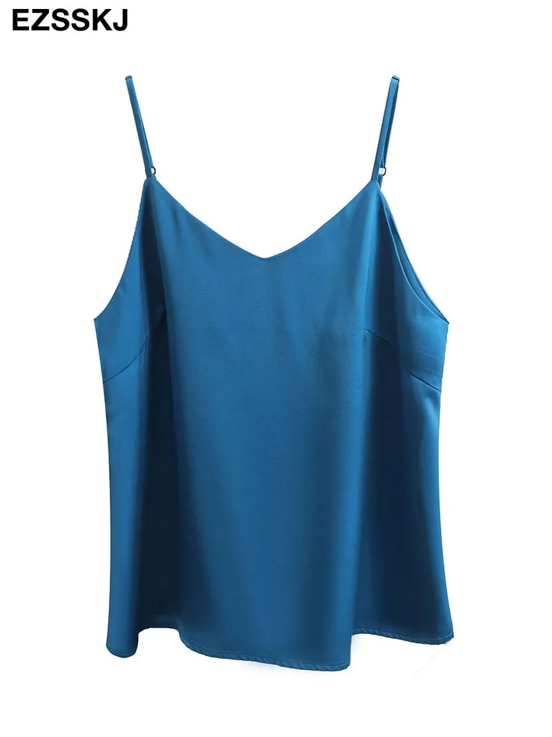 2022 Women Sexy Crop Tops Silk adjustable Top Female Sleeveless Camis Seamless Lingerie Tee Bra Crop Top Bandeau Top Tank Sling