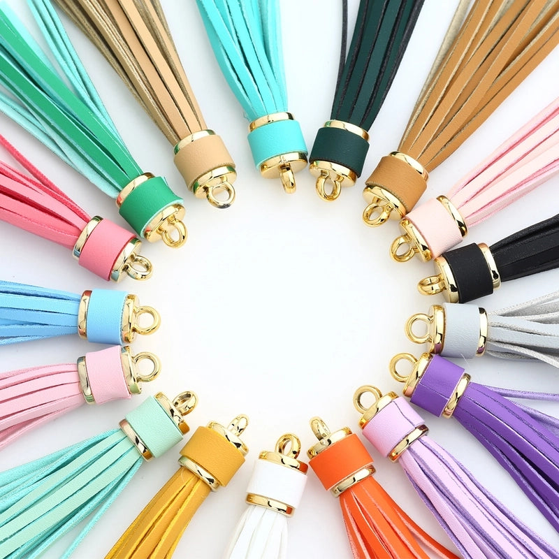 Minimalist Classic Style Solid Color Pu Leather Plating Bag Pendant Keychain