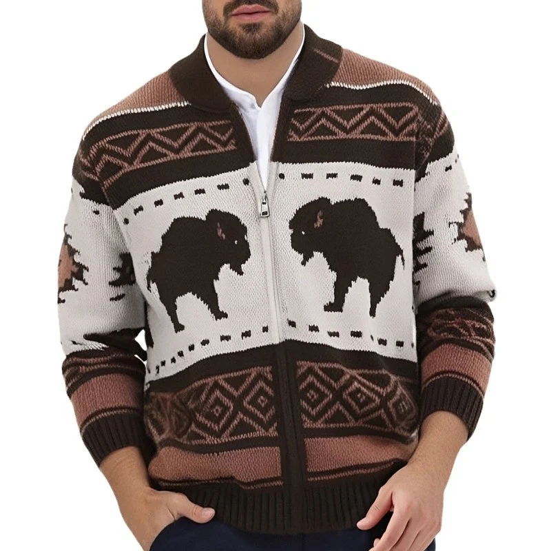 Uveng Uveng Men's Vintage Jack T-Shirt Autumn/Winter Thicker Outdoor Sweater SY0102