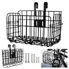 Bike Front Rear Basket Fold-Up Bicycle Cargo Rack Metal Wire Ebike Travel Basket