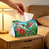 (24cm)Diamond Art Tissue Box Cover DIY PU Desktop Organizer Large(Bird)