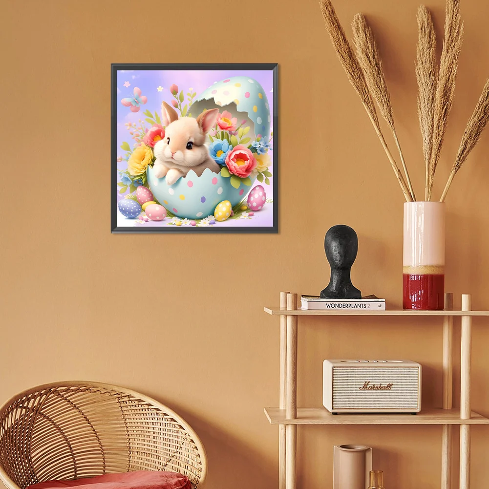 Full Round Diamond Painting 30*30cm - Rabbit In Easter Egg