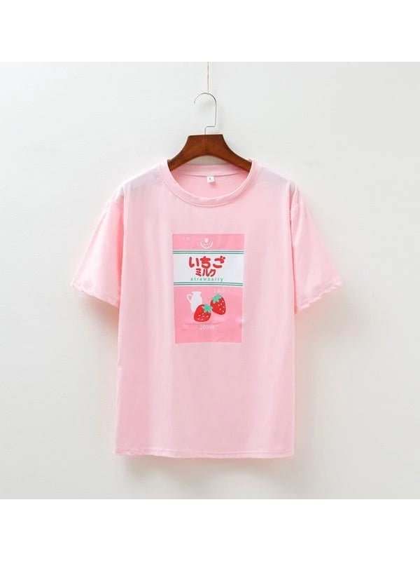 Best Kawaii - Japanese Cute Strawberry Milk T-Shirt