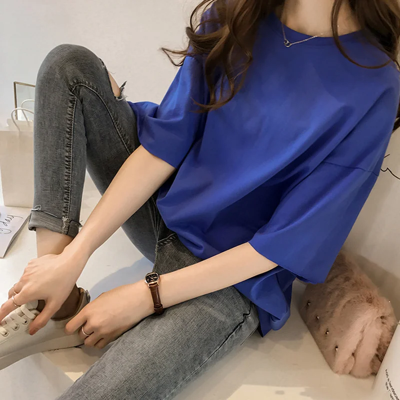 Uveng Uveng Wear 2024 New Candy Color T-Shirt Female Short Sleeve Students Loose Korean Fan Ins Half Sleeve Clothes Women's Clothing