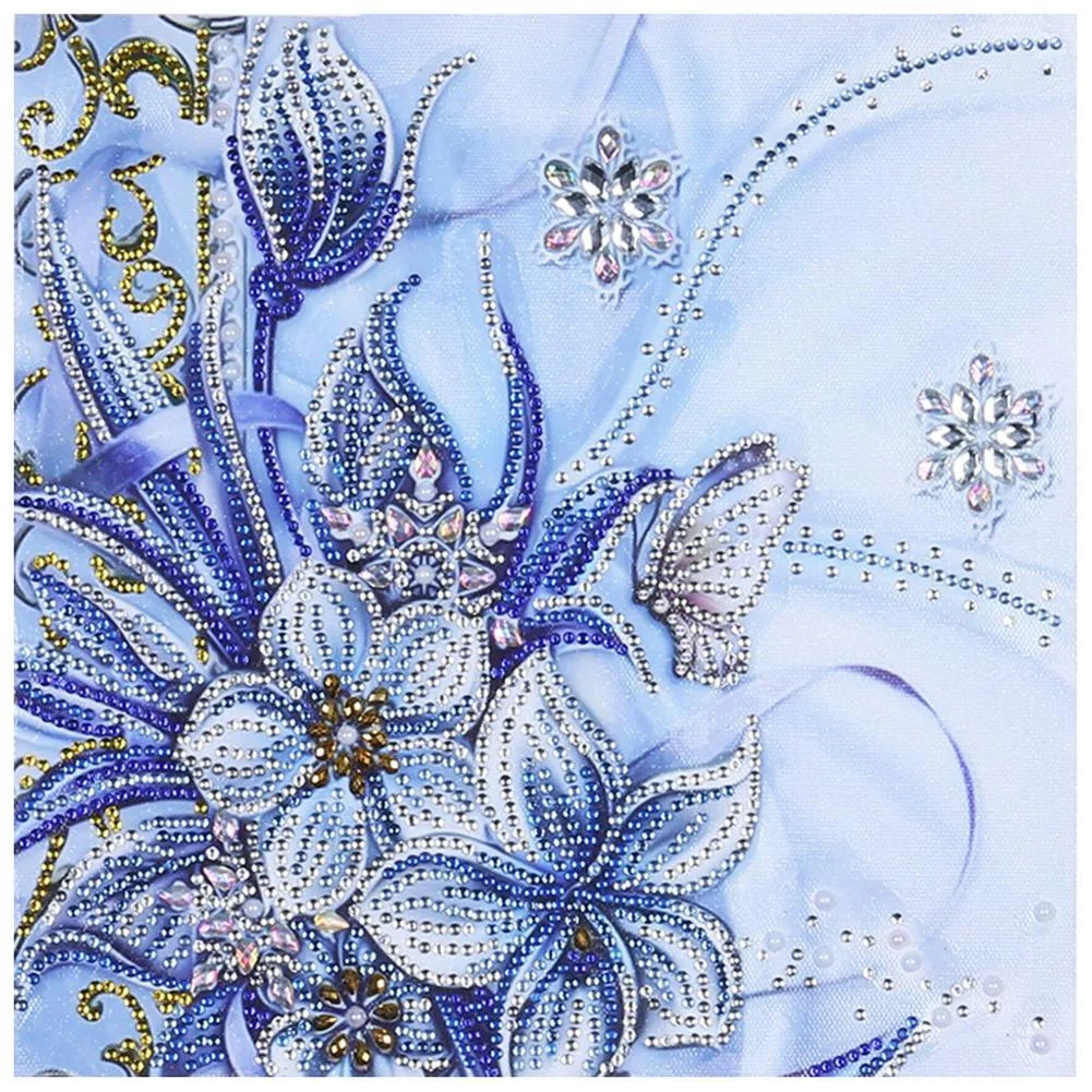 Special-shaped Crystal Rhinestone Diamond Painting - Butterfly Flower(30*30cm)