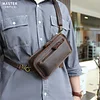 Crazy Horse Leather Retro Crossbody Bag, New Style Waist Bag, Men's Leather Belt Mini Bag, Pure Cowhide Mobile Phone Bag, Genuine Leather Trendy Bag
