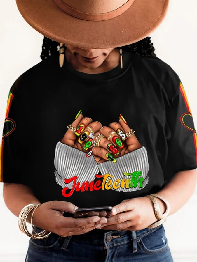Women's Juneteenth Print Short Sleeve T-Shirt