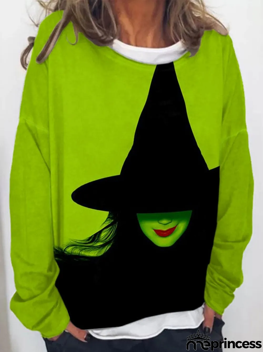 Women's Witch Print Pullover Sweatshirt