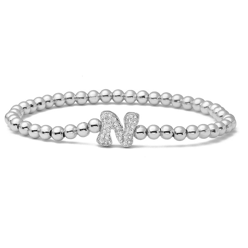 Vintage Style Minimalist Classic Style Letter Copper Zircon 18K Gold Plated Inlay Bracelets