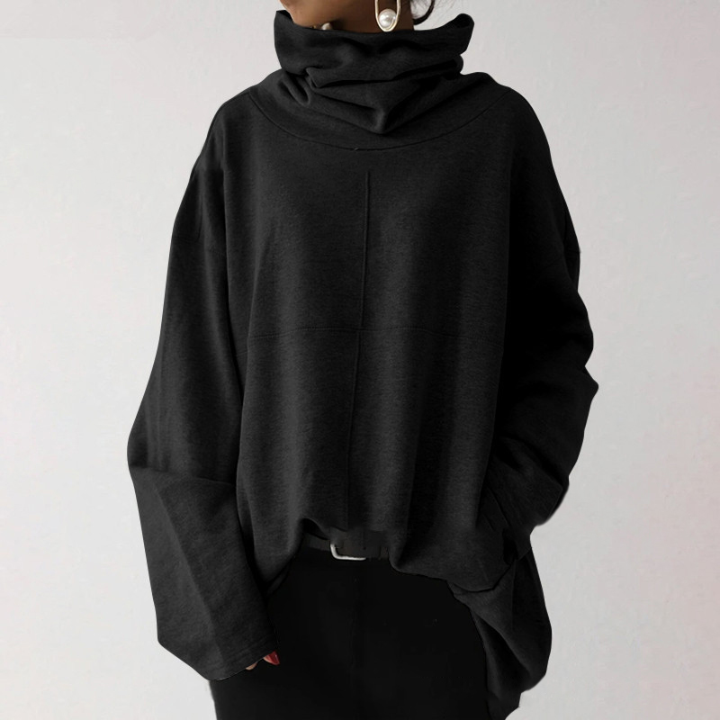 Casual Turtleneck Solid Color Long Sleeve Sweatshirt