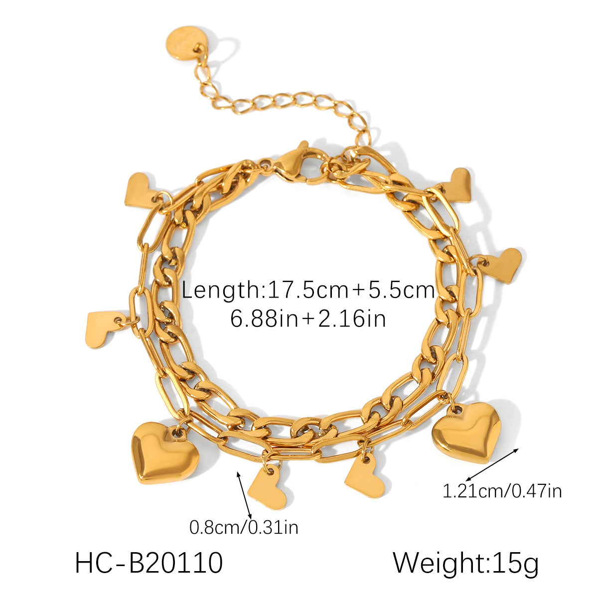 Stainless Steel Bracelet Ot Buckle Love Pearl Bracelet Female Titanium Steel Jewelry