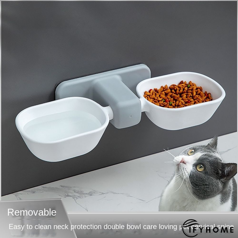 Punch-free Cat Bowl Integrated Double Bowl | IFYHOME