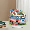 (US Only)Acrylic 2D Flat Print DIY Independence Day RV Diamond Art Tabletop Decorations