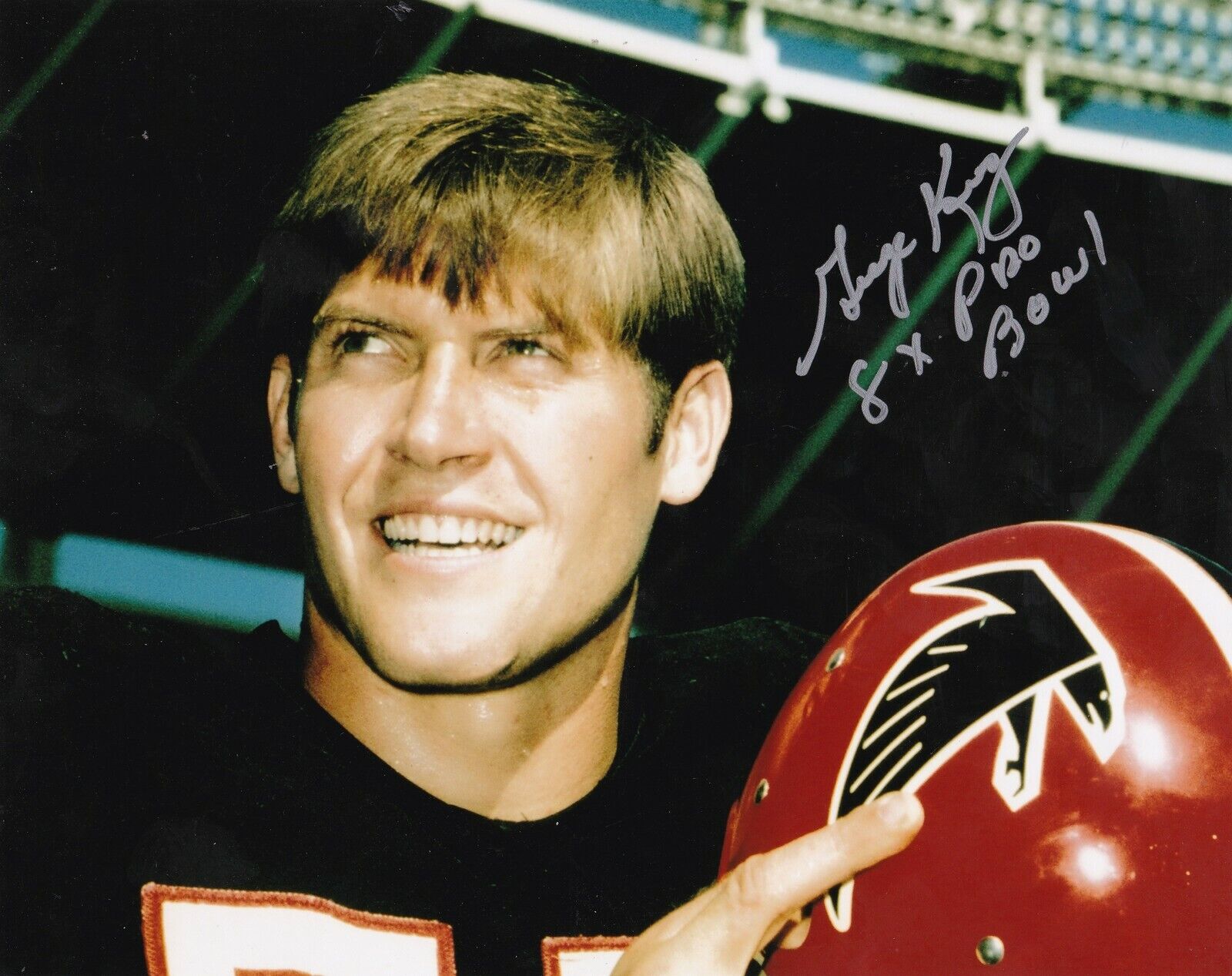 GEORGE KUNZ ATLANTA FALCONS 8 X PRO BOWL ACTION SIGNED 8x10