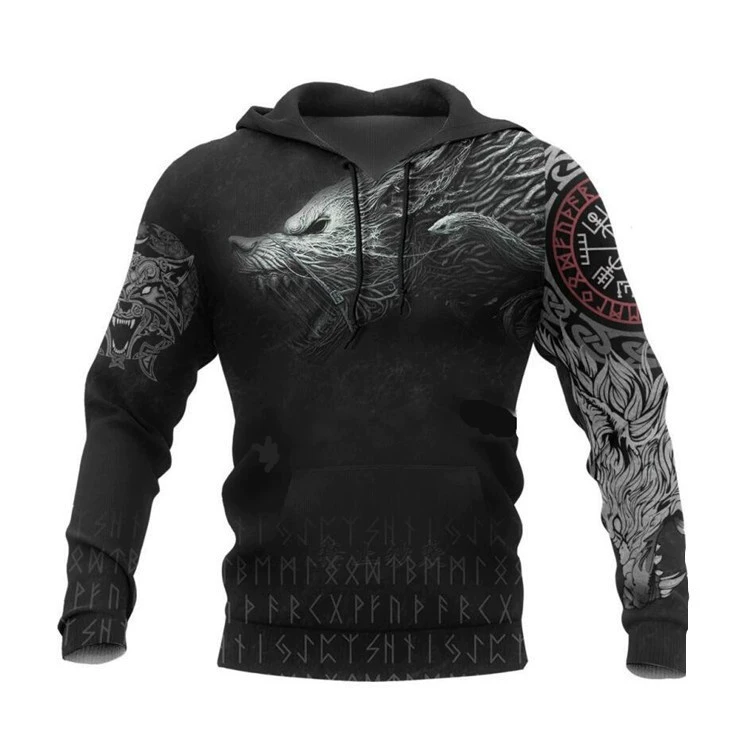 Viking Wolf - Head Hoodie