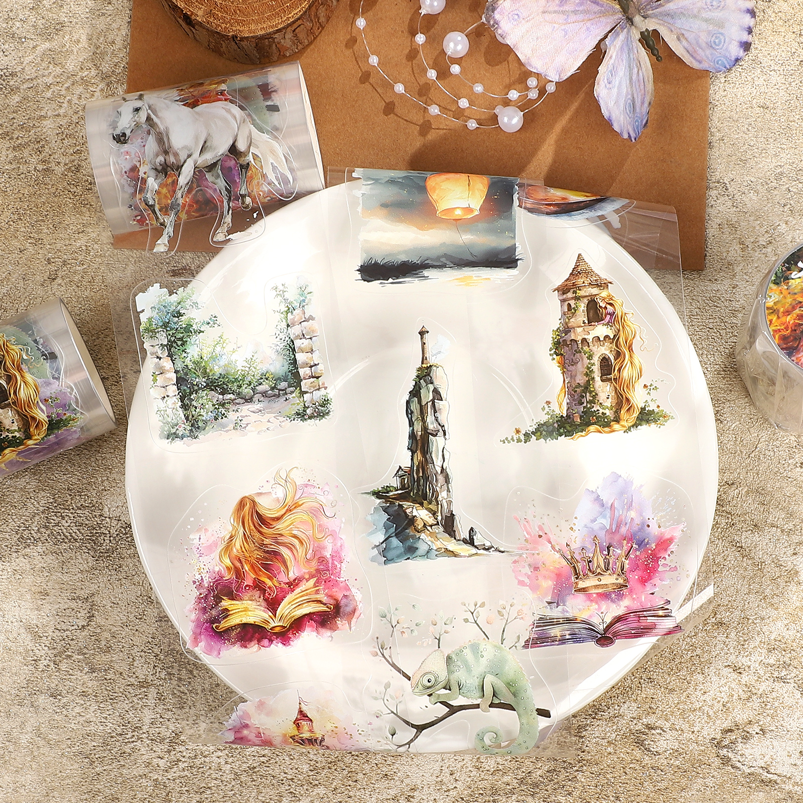 PET 테이프 - 60mm*200cm 빈티지 꽃무늬 캐릭터