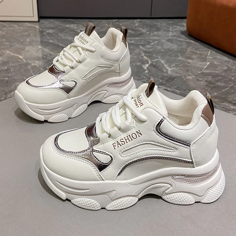 Churchf Churchf Version Of The Thick Platform Small White Shoes 2024 Spring Fashion New Dad Shoes Female Ins Tide Increased Casual Sports Single Shoes Female