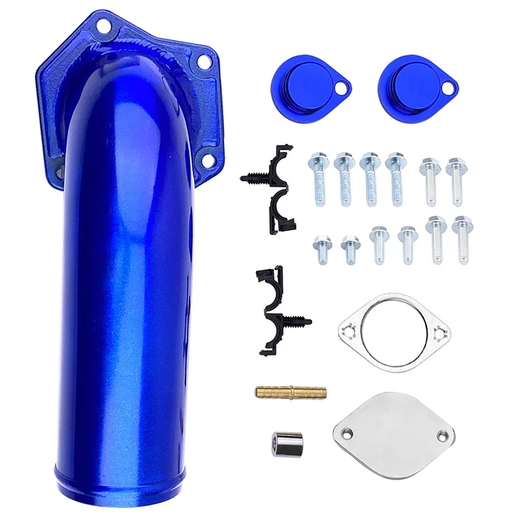 2008-2010 6.4L Ford Powerstroke EGR Delete Kit with Intake Elbow Blue