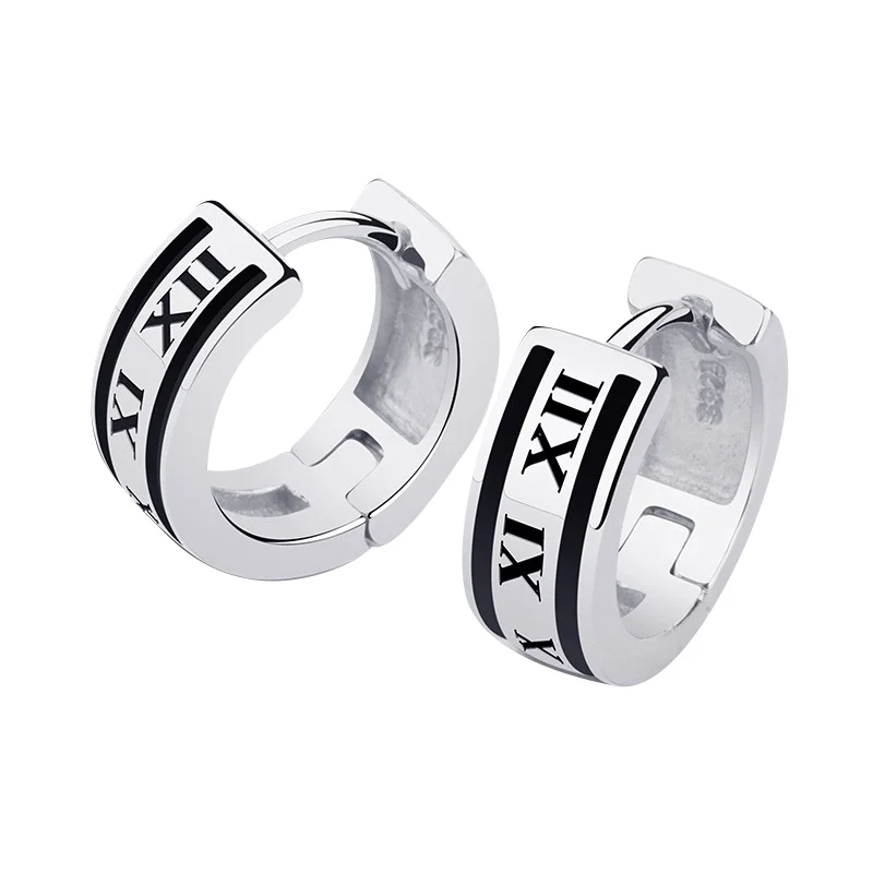 Sterling silver stud earrings for men