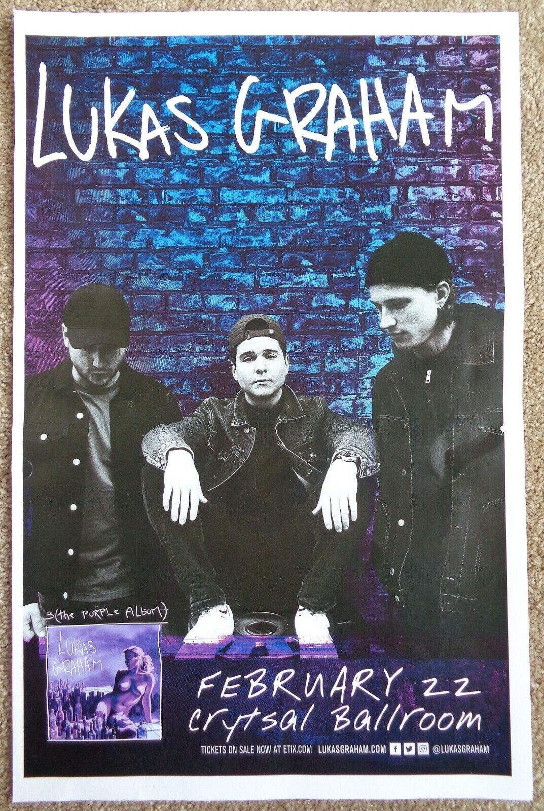 LUKAS GRAHAM 2019 Gig POSTER Portland Oregon Concert