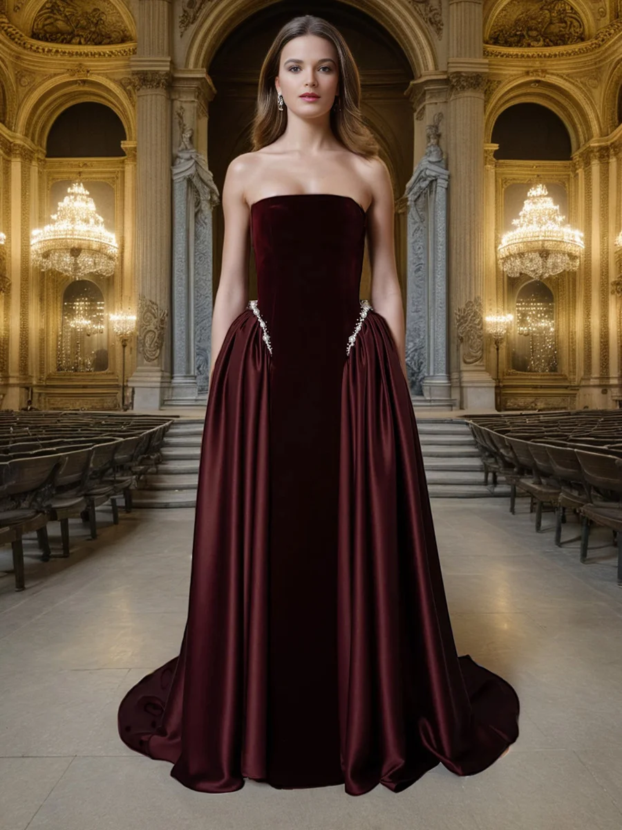 Uaang Temperament Famous Style Dress Dress 2025 New Folding Diamond Design Tradiate Long Dress Dress Women's Summer