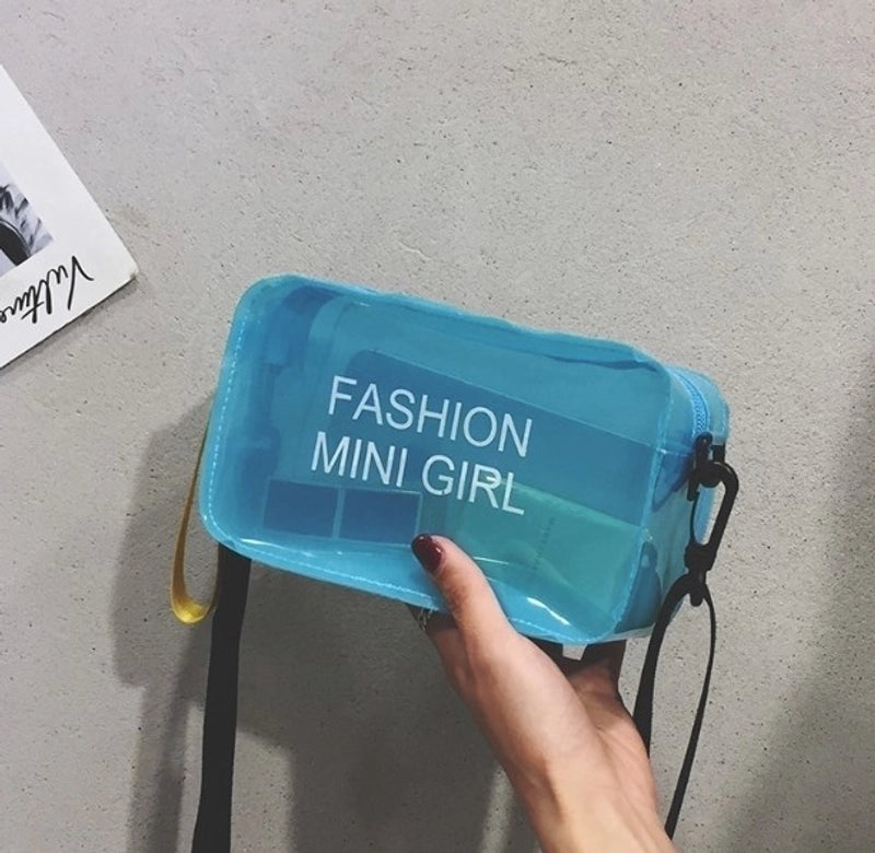 Women’s Small PVC Letter Sports Zipper Crossbody Bag