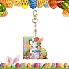 (US Only)PET Double Sided Special Shaped Easter Alphabet DIY Diamond Painting Keychain