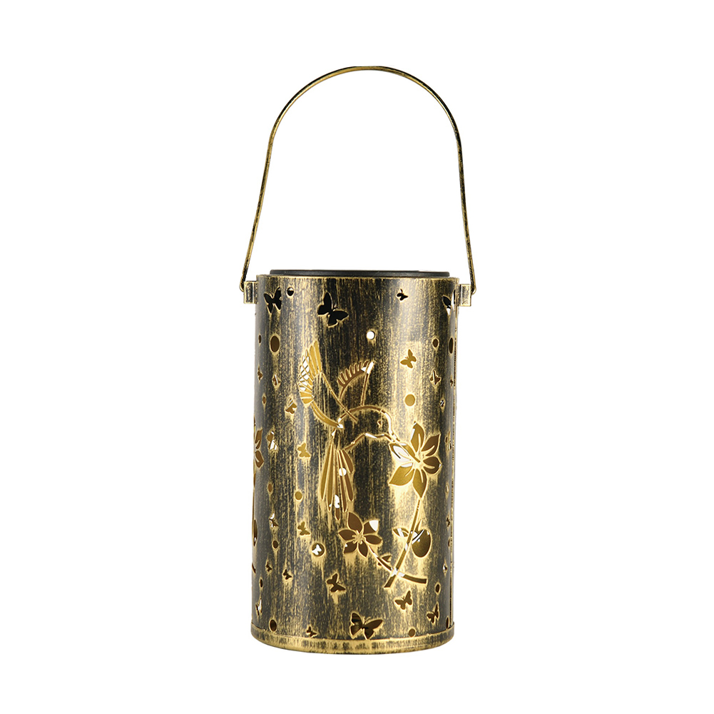 

Solar Wrought Iron Hollow Hummingbird Light Outdoor Waterproof Hanging Lamp, 501 Original