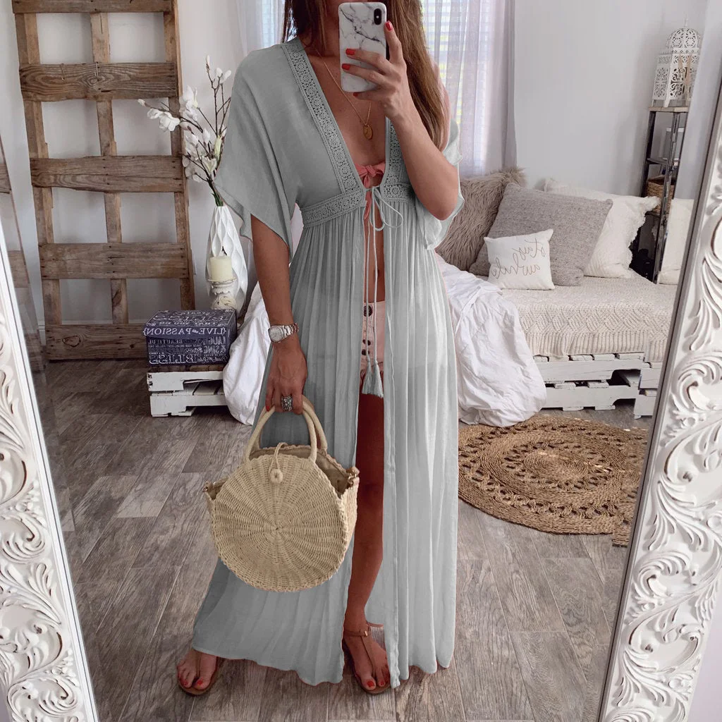 Lace Cardigan Vacation Dress