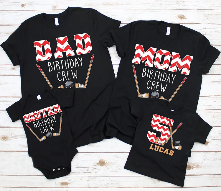 Personalized Hockey Family Birthday Shirts|S10