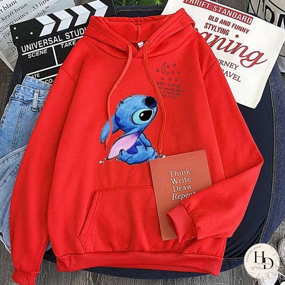 New Hoodie Sweatshirt Women Oversized cartoon Stitch Hoodie couple shirt versatile Sweatshirt Winter Long Sleeve Tops Hoodies