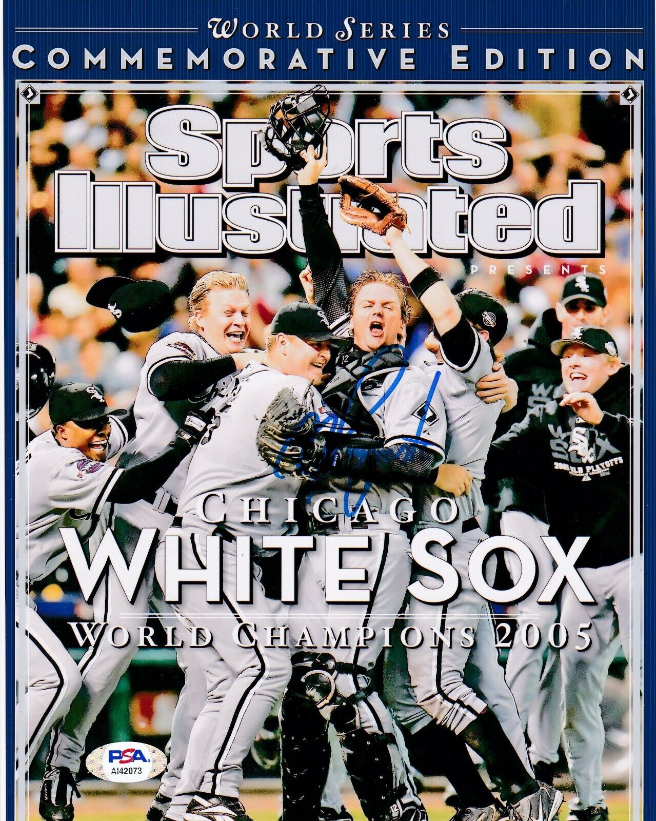 A.J. PIERZYNSKI CHICAGO WHITE SOX PSA AUTHENTIC SPORTS ILLUSTRATED SIGNED 8x10