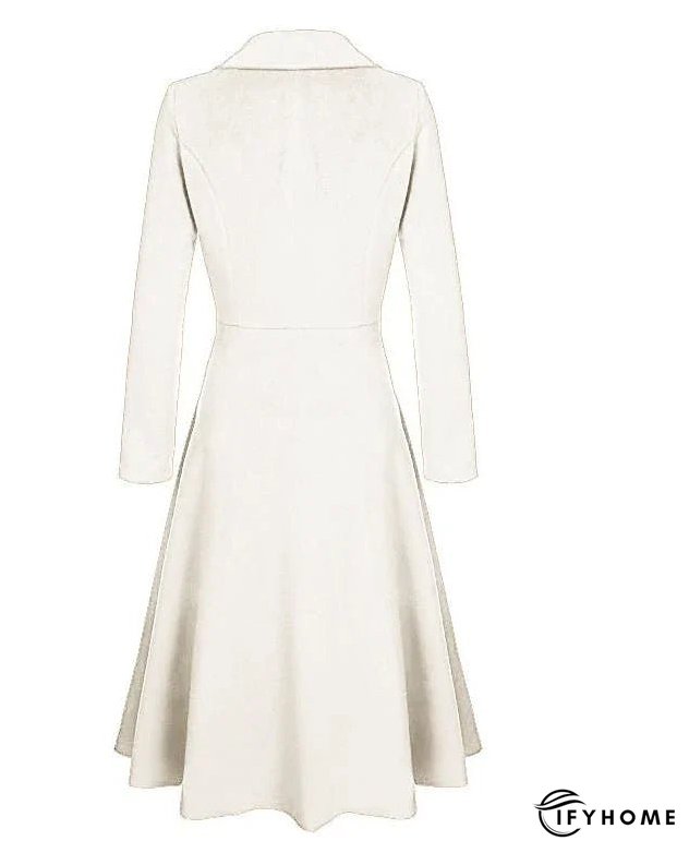 Women's Wool Blend Coat Winter Long Pea Coat Christmas Party Fall Lapel Overcoat Slim Fit Elegant & Luxurious Dress Jacket Long Sleeve Vintage Style White Black Purple Red | IFYHOME