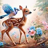Diamond Painting-DIY Round Drill Elk Blue(40*40CM)