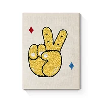 Peace Hand Gesture - Punch Needle