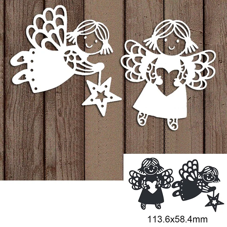 2pcs Angel Metal Cutting Dies For DIY Scrapbook Cutting Die Paper Cards Embossed Decorative Craft Die Cut New