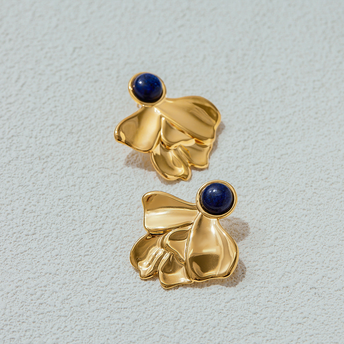 Jie Ding Lapis Lazuli Earrings Stainless Steel Earrings Earrings Design Niche Titanium Steel