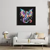 Crystal Dragon Colorful Neon Animals -14CT Stamped/Counted Cross Stitch 30*30cm tapestrymarket