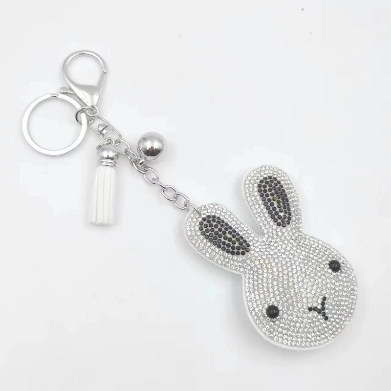 Cute Rabbit Flannel Diamond Women’s Keychain