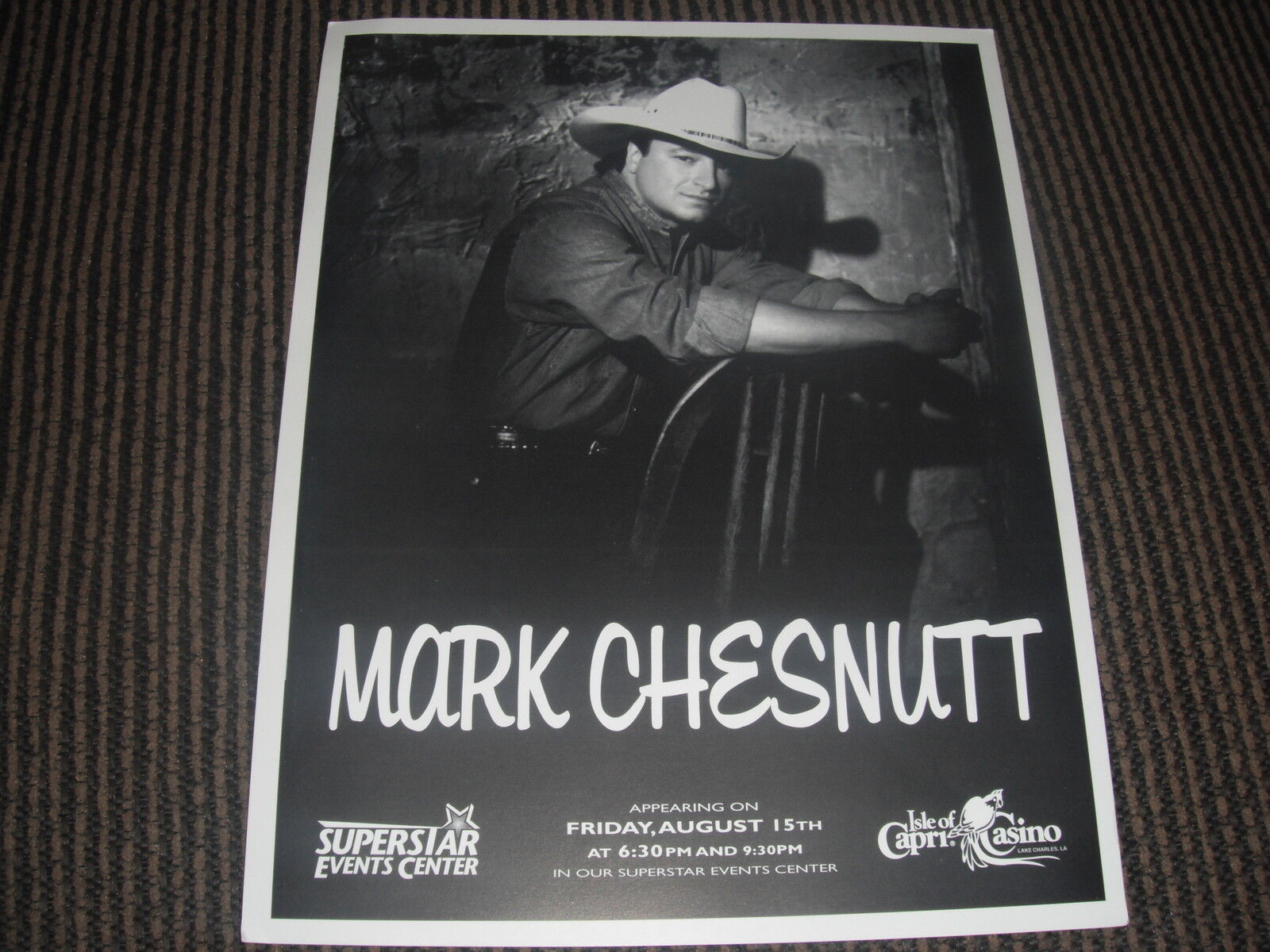 Mark Chesnutt Country Headshot 8.5x11 B&W Publicity Photo Poster painting #2