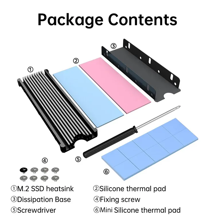 JMT Dikte 3mm Heatsink voor NVME NGFF M.2 2280 PCI-E SSD met siliconen