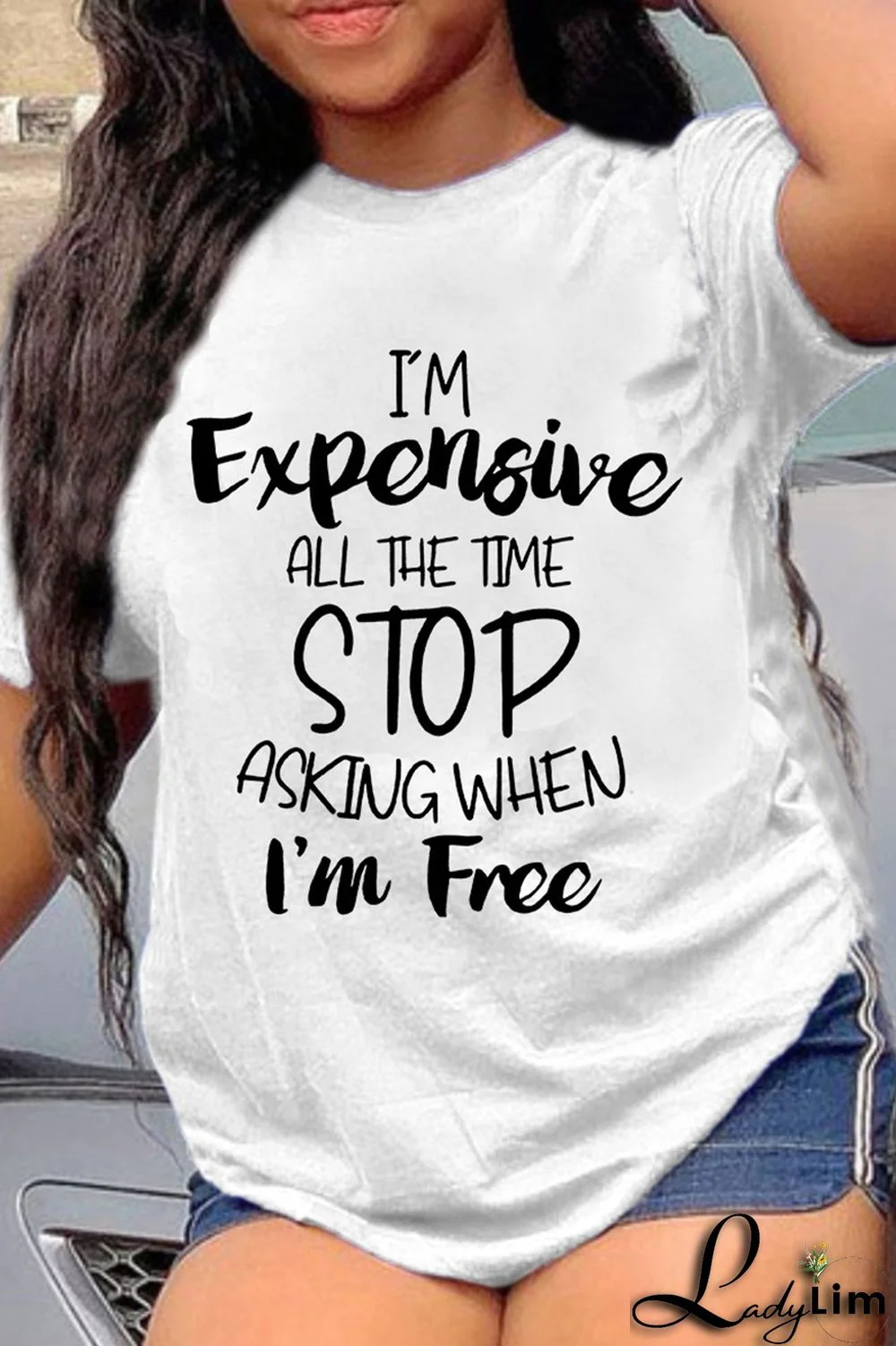 White Fashion Casual Letter Print Basic O Neck T-Shirts